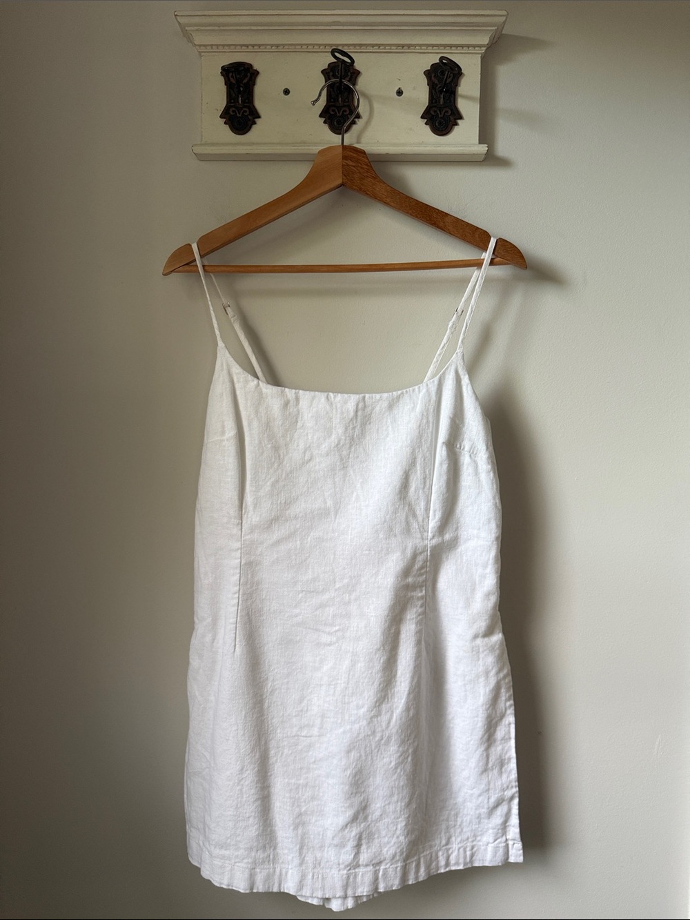 Abercrombie & Fitch White Linen Romper Slip